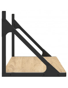 Mensole Parete 2pz Rovere Sonoma 60x25x25,5cm Legno Multistrato