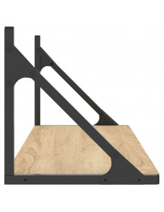 Mensole Parete 2pz Rovere Sonoma 80x25x25,5cm Legno Multistrato