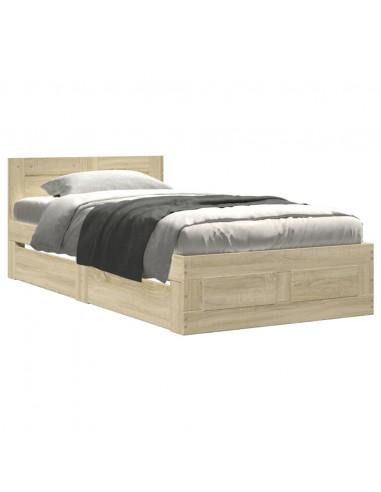 Giroletto con Testiera Rovere Sonoma 90x200cm Legno Multistrato