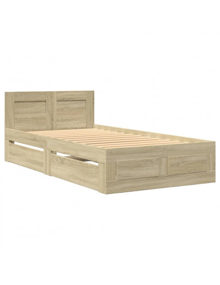 Giroletto con Testiera Rovere Sonoma 90x200cm Legno Multistrato