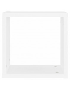 Mensole Parete a Cubo 2 pz Bianche 30x15x30cm