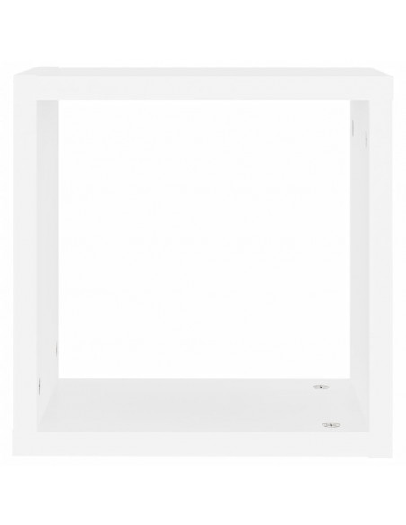 Mensole Parete a Cubo 2 pz Bianche 30x15x30cm