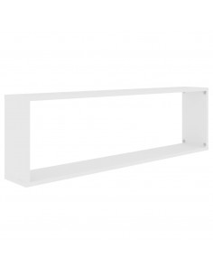 Mensole Parete a Cubo 2 pz Bianco 100x15x30 cm in Multistrato