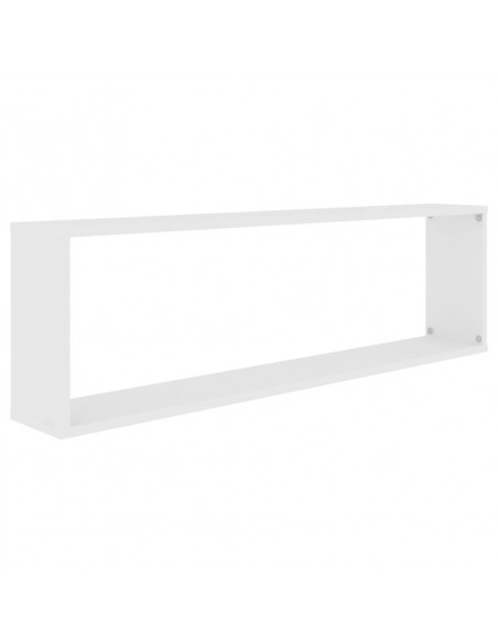 Mensole Parete a Cubo 2 pz Bianco 100x15x30 cm in Multistrato
