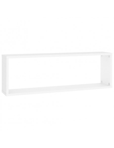 Mensole Parete a Cubo 2pz Bianco 80x15x26,5cm Legno Multistrato