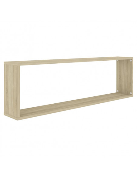 Mensole Parete a Cubo 2pz Rovere Sonoma 100x15x30cm Multistrato
