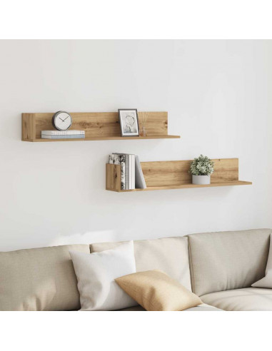 Mensole da Parete 2 pz Artigianale 100x16,5x16,5 cm Truciolato