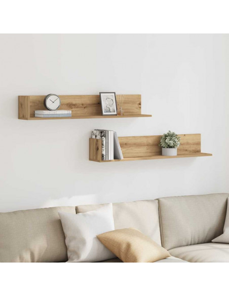 Mensole da Parete 2 pz Artigianale 100x16,5x16,5 cm Truciolato