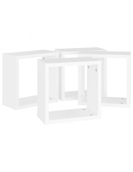 Mensole Parete a Cubo 4 pz Bianche 30x15x30 cm