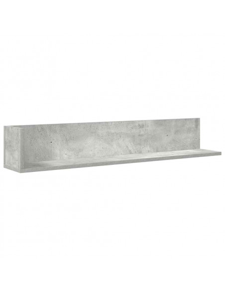 Mensole a Muro 2pz Grigio Cemento 100x16,5x16,5cm in Truciolato