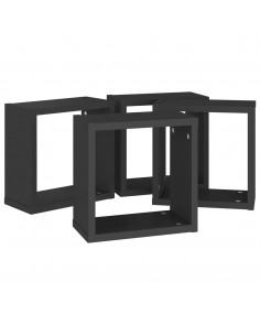 Mensole Parete a Cubo 4 pz Nere 30x15x30 cm