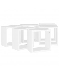 Mensole Parete a Cubo 6 pz Bianche 30x15x30 cm