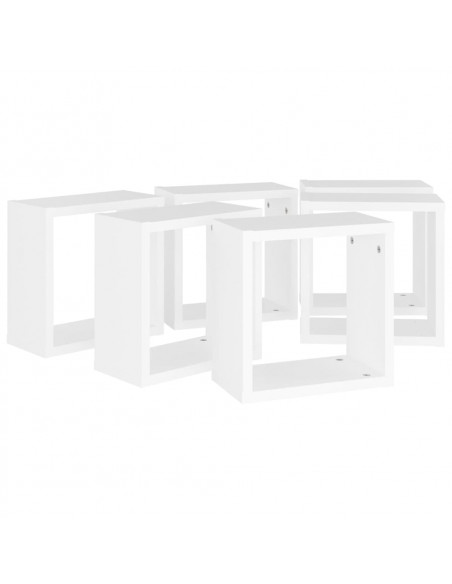 Mensole Parete a Cubo 6 pz Bianche 30x15x30 cm