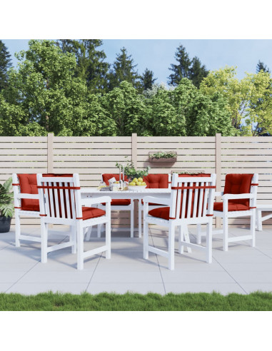 Cuscini Sedia Schiena Bassa 6 pz Rosso Mélange 100x50x7 Tessuto