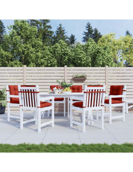 Cuscini Sedia Schiena Bassa 6 pz Rosso Mélange 100x50x7 Tessuto