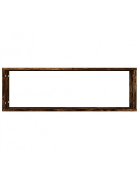 Mensole Parete Cubo 2 Rovere Fumo 80x15x26,5 Legno Multistrato