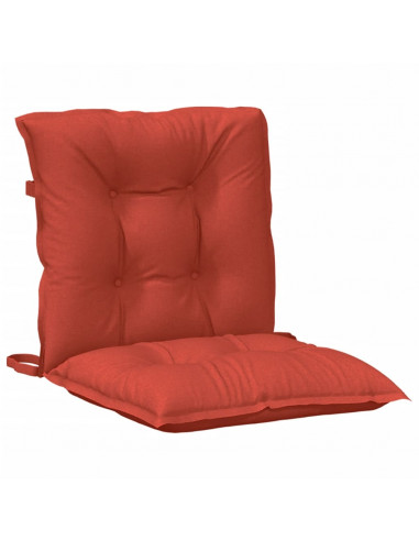 Cuscini Sedia Schiena Bassa 6 pz Rosso Mélange 100x50x7 Tessuto