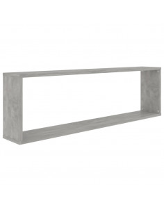 Mensole Parete Cubo 2pz Grigio Cemento 100x15x30 cm Multistrato