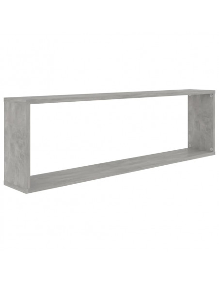 Mensole Parete Cubo 2pz Grigio Cemento 100x15x30 cm Multistrato