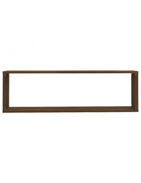 Mensole Parete Cubo 2pz Rovere Marrone 100x15x30cm Multistrato