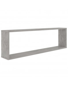 Mensole Parete Cubo 4pz Grigio Cemento 100x15x30 cm Multistrato
