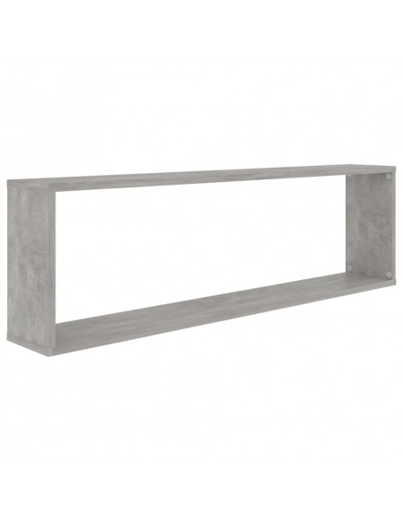 Mensole Parete Cubo 4pz Grigio Cemento 100x15x30 cm Multistrato
