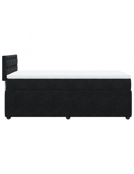 Giroletto a Molle con Materasso Nero 100x200 cm in Velluto