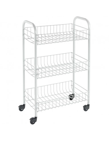 Metaltex Carrello da Cucina con 3 Cestini Siena Bianco