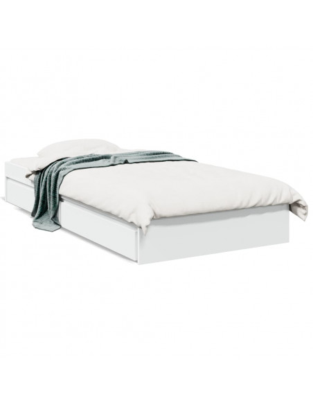 Giroletto con Cassetti Bianco 90x200 cm in Legno Multistrato