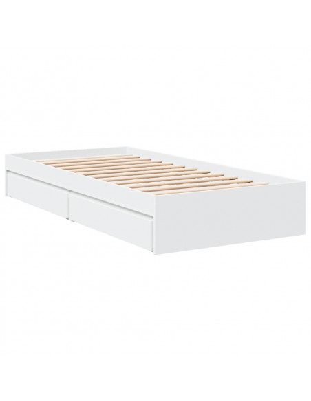 Giroletto con Cassetti Bianco 90x200 cm in Legno Multistrato