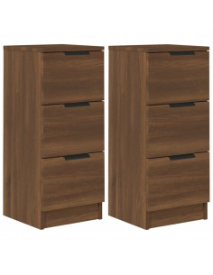 Credenze 2 pz Rovere Marrone 30x30x70 cm in Legno Multistrato 2