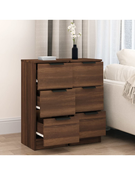 Credenze 2 pz Rovere Marrone 30x30x70 cm in Legno Multistrato