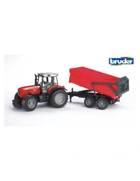 Mezzo agricolo Bruder 02045 MASSEY FERGUSON Trattore con Rimorchio Rib