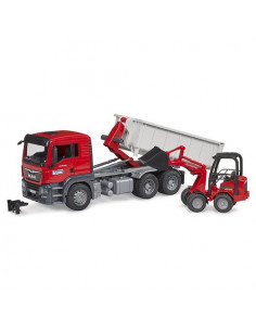 Mezzo cantiere Bruder 03767 MAN Camion Tgs con Container e Ruspa Schae