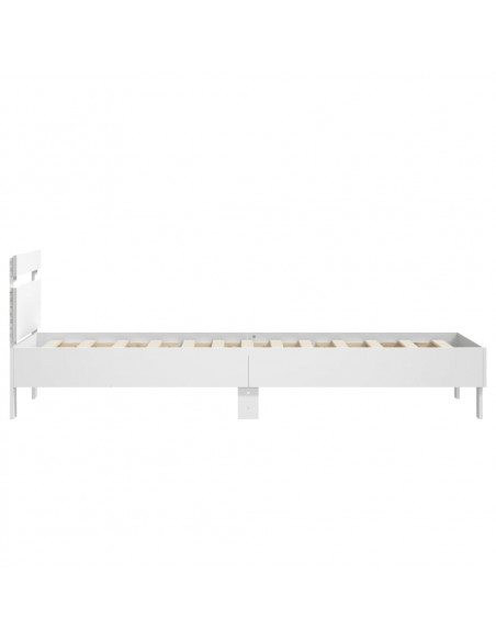 Giroletto con Testiera e LED Bianco 75x190 cm