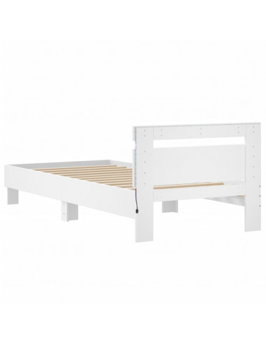 Giroletto con Testiera e LED Bianco 75x190 cm