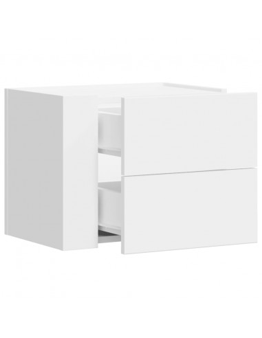 Comodini a Muro 2 pz Bianchi 45x30x35 cm