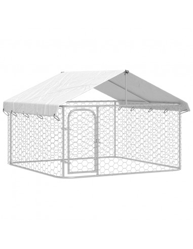 Gabbia per Cani da Esterno con Tetto 200x200x150 cm