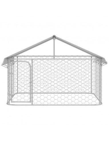 Gabbia per Cani da Esterno con Tetto 200x200x150 cm
