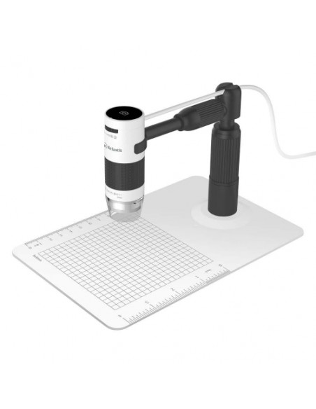 MICROSCOPIO Magnificatore ATLANTIS E45-MS725 USB UXGA 1600x1200 doppio punto di fuoco ingrandimento 60x e 250x CMOS