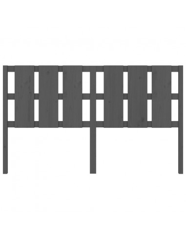 Testiera per Letto Grigia 185,5x4x100 cm Legno Massello di Pino