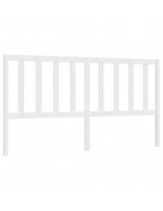 Testiera per Letto Bianca 206x4x100 cm Legno Massello di Pino 2