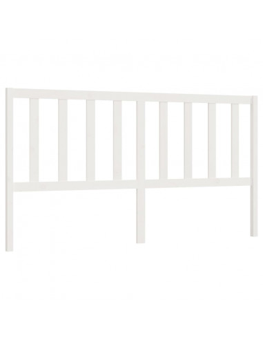 Testiera per Letto Bianca 206x4x100 cm Legno Massello di Pino