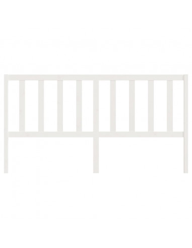 Testiera per Letto Bianca 206x4x100 cm Legno Massello di Pino