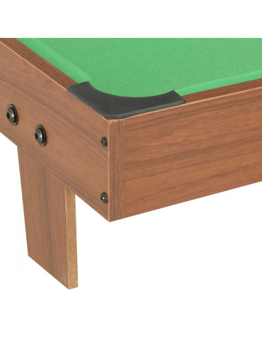 Mini Tavolo da Biliardo 3 Piedi 92x52x19 cm Marrone Verde
