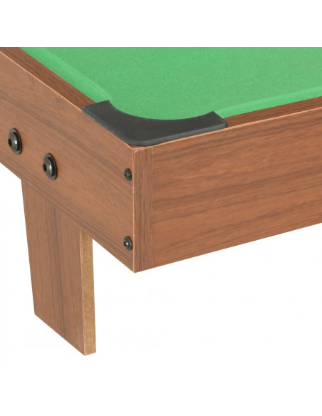 Mini Tavolo da Biliardo 3 Piedi 92x52x19 cm Marrone Verde