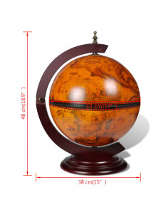 Minibar da Tavola a Globo Supporto per Vini in Legno Eucalipto