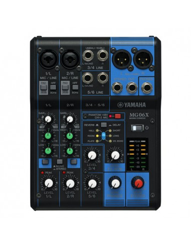 Mixer disc jockey Yamaha MG06X MG SERIES 6 Canali Black Black