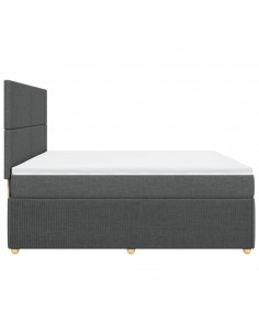 Giroletto a Molle con Materasso Grigio Scuro 200x200 cm Tessuto 2