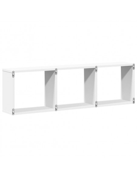 Mobile a Parete 100x16x30 cm Bianco in Legno Multistrato